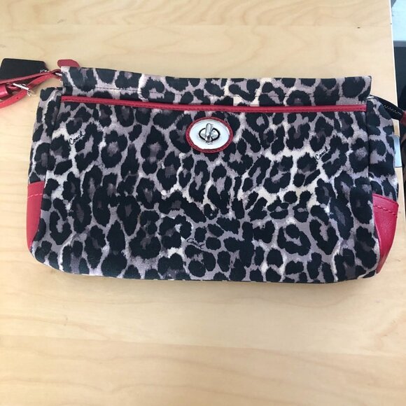 Coach Leopard Print Clutch with Red Accents - Picture 9 of 10